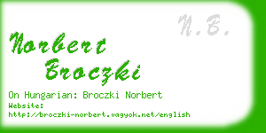 norbert broczki business card